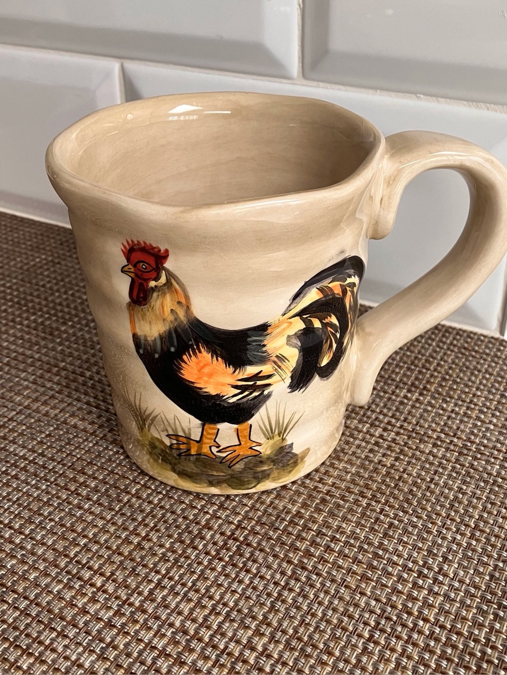 Vintage Rooster Mug Tabletops Unlimited Calderone Handpainted Farmhouse